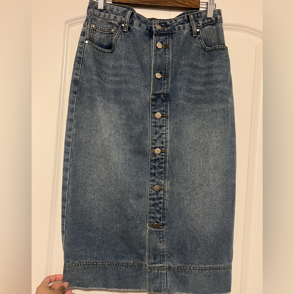 Denim Pencil Skirt